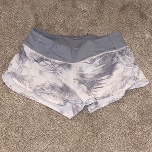 Lululemon shorts, gray and white